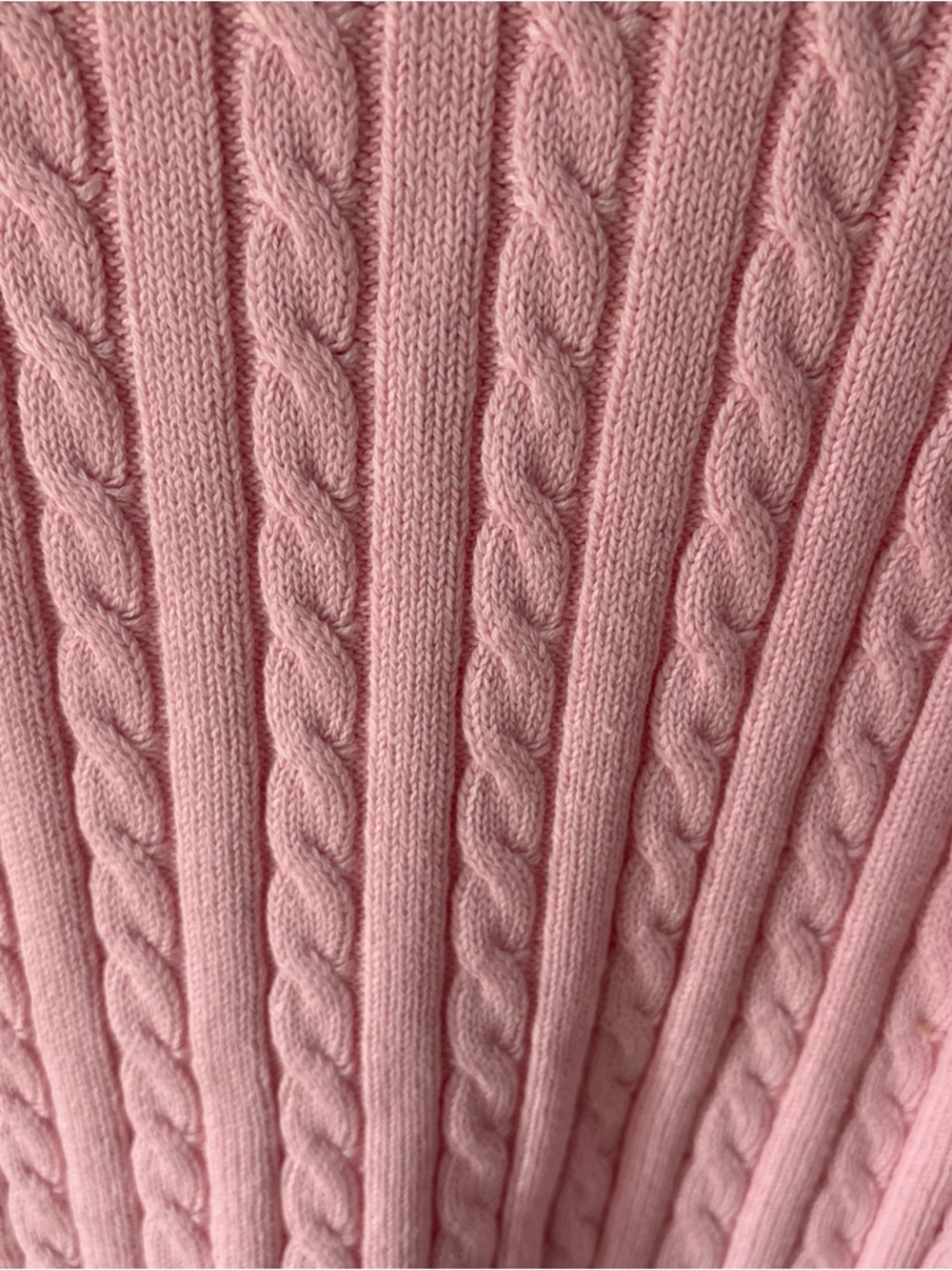 Denim&Co Pink Cable Crewneck Sweater - Picture 3 of 8